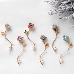  冬6色彩/淡水パール『枝葉ウエーブ泡雪flower ピアス/イヤリング/クリップ』ashelia_watercolorjewelry
