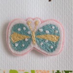 刺繍ブローチ  ちょうちょ(みずいろ②)