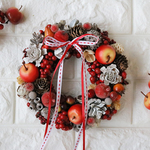 送料込☆ChristmasWreath＊Apple＆Snow＊18クリスマスリース　アップル＆スノー