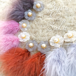 フラワー×ファーピアス/イヤリング