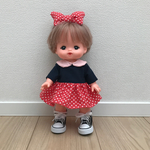 再販 送料無料 メルちゃん 水玉切替ワンピース&リボン