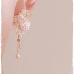 【数量限定再販】追憶/Tatting lace pierce（earring）＊両耳ブーケタイプ＊