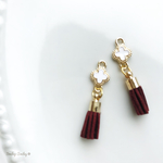 クローバー×タッセル イヤリング/ピアス