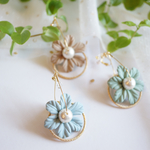 2018春の新作☆大きめの花のフープピアス・イヤリング・ノンホールピアス