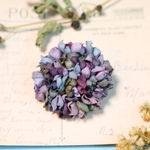 布花　グレーとパープルの花びらブローチ