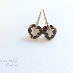 ハンサムハートピアス　～スモーキークォーツ～