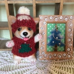 コーギーパピーとクリスマスフレーム🎄