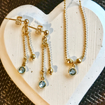 ちょっぴりシック♡スワロフスキークリスタル ブラックダイヤネックレス＆ピアス セット
