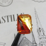 Topaz/Jonquil Octagon Vintage Two Tone リング　18×13ミリ　