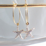 ☆受注制作☆Twinkle Twinkle Little Starfish フープピアス 
