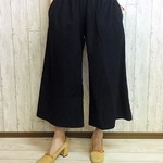 冬新作　暖かコットンウールのセミキュロットパンツ　黒　M～２L,３L～５Lの２サイズから　プチオーダー可 