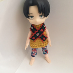 オビツ11  辛子色 ニット リボンマフラーセット