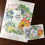A3サイズ うさぎと草花の壁掛けカレンダー  2018年