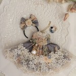 *～グレイ＆アイボリークリーム*ローズ～* ミニスウィーツドール*オビツ11*ドレスset