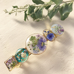夢みるお庭 青色 バレッタ