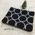 再販！ミナペルホネン タンバリン ネイビー フラットファスナーポーチ❀ 