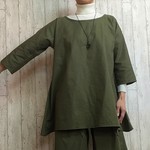 冬新作　暖かコットンウールのテントライントップス　グリーン　　M～５L　予約販売　プチオーダー可 