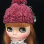 ＊Ｍitten＊outfit  かぶり口模様編みニット帽  col.いちご