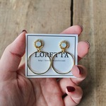 ヴィンテージ風ミニフープピアス・イヤリング（ホワイト）