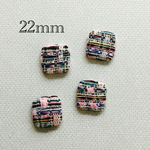 importツイードスクエア型カボション ピンク 4個入り