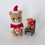 羊毛ﾌｪﾙﾄ☆くまサンタクロース🎅