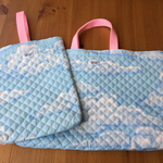 もくもく雲柄ピンク♡レッスンバッグとシューズバッグのセット