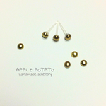 3つセット☆ 小さなシンプルスタッズピアス / ノンホールピアス  ゴールド