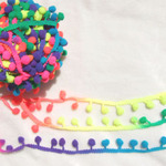 6色のかわいいPomPomのフリンジトリム8ｍｍ×1yard
