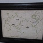 手作り　刺繍の世界地図