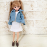 Tワンピとシャンブレーのジャケットのセット（リカちゃん、ブライスサイズ）