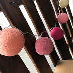 ガーランド 6灯まんまるpeach コットンボールライト