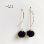 ファーボールのアメリカンピアス♡ブラック  NO.63