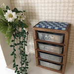 【送料無料】アンティークBOXブルータイル🌼🌼