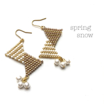 再販6♡△stripe earrings△（beige）