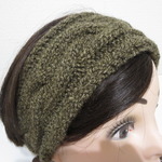 【冬物SALE】Ladies'✿杢調ニットのヘアターバン✿（モカブラウン）