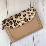 miwa33ikd様専用＊革のミニ財布＊レオパードハラコ×ベージュ