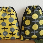 [再販･受注製作] コップ袋 (23×17) ☆ ドット花柄