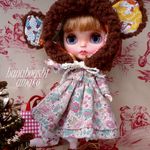 ＊専用ページ＊おすまし花柄ワンピ×もこもこ頭巾＊コーデ８点セット＊ blythe outfit＊ブライス＊ワンピース・ブーツ・帽子＊