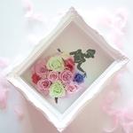 《名入れ☆メッセージ刻印》message ROSE “PINKI dress”　バラのドレスをまとったシンデレラフレーム