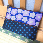お花とドットのポーチ