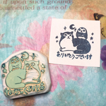 猫とフクロウ❤️仲良し💗ありがとうございます スタンプ🎵