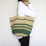 肩掛け麻バッグ　large