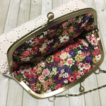 ＊SALE＊【サークルレース×フラワーガーデン】がま口バッグ