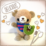 あみぐるみ🔸モコモコクマちゃんとドーナツ