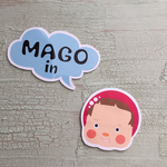 ほっぺぷっくりなかわいい孫乗せてます☆マグネットタイプのドライビングステッカー