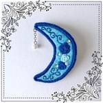 刺繍ブローチ＊ブルームーン