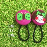 SALE！くるみボタンヘアゴム…リボンガール pink!