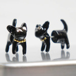 【再販】黒猫ジジの立体ピアス☆ネコモチーフ