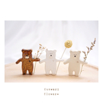 イニシャル入り花持ちくまさん*♪ ほっこり＊やさしいドライフラワー用の陶器の一輪挿し*♪ 【在庫ご確認下さいませ】