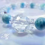 【再】♡奇跡の輝き♡＊ラリマー×バッキーボール＊e11＊天然石＊ パワーストーン＊ 